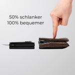 Charger l'image dans la galerie, 52497381556490;Entwickelt gegen klobige Geldbeutel;Vor über vier Jahren haben wir in Heidelberg unseren Cardholder entwickelt, um klobige Geldbeutel zu ersetzen und mehr Platz, Komfort und Ordnung in der Hosentasche zu schaffen.
